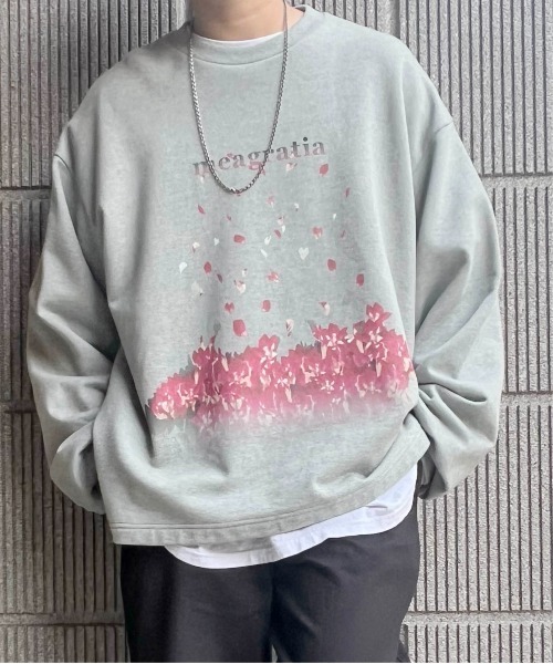 meagratia(メアグラーティア)の「fire pattern graphic sweat(スウェット・メンズ・ブラック/グレー・1/2)」の8枚目の写真