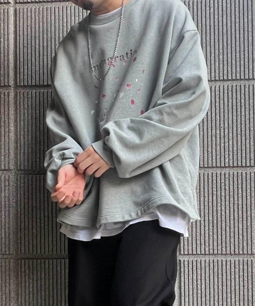 meagratia(メアグラーティア)の「fire pattern graphic sweat(スウェット・メンズ・ブラック/グレー・1/2)」の7枚目の写真