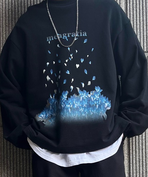 meagratia(メアグラーティア)の「fire pattern graphic sweat(スウェット・メンズ・ブラック/グレー・1/2)」の11枚目の写真
