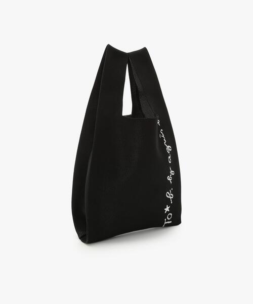 To b. by agnes b.（トゥービーバイアニエスベー）の「ニット ロゴトートバッグ（ハンドバッグ・レディース・ブラック・FREE）」の3枚目の写真