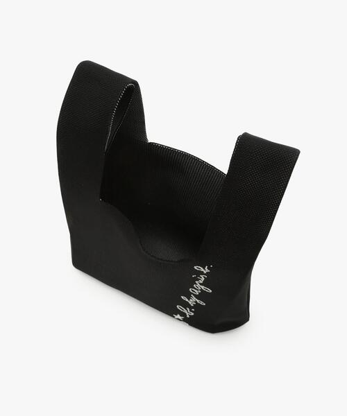 To b. by agnes b.（トゥービーバイアニエスベー）の「ニット ロゴトートバッグ（ハンドバッグ・レディース・ブラック・FREE）」の5枚目の写真