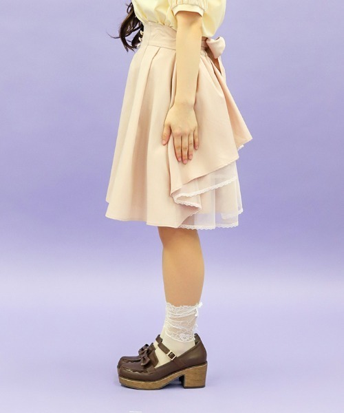 axes femme POETIQUE（アクシーズファムポエティック）の「バックフリルミドルスカート（スカート・レディース・ピンク/ミント/ブルー・MEDIUM）」の4枚目の写真