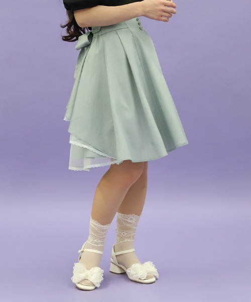 axes femme POETIQUE（アクシーズファムポエティック）の「バックフリルミドルスカート（スカート・レディース・ピンク/ミント/ブルー・MEDIUM）」の7枚目の写真