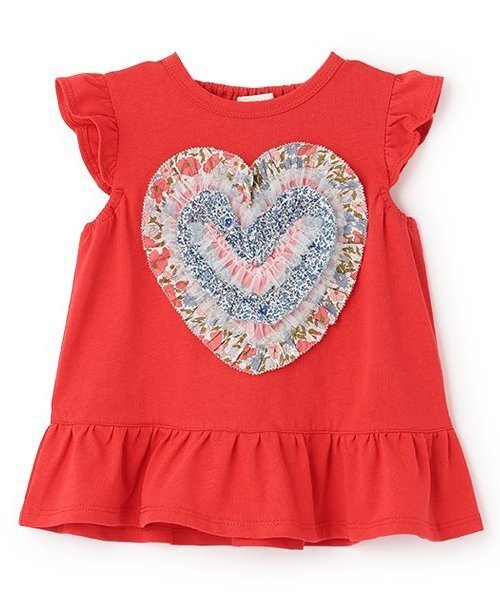sense of wonder（センスオブワンダー）の「リバティフリルハート袖なしTシャツ（Tシャツ/カットソー・キッズ・レッド/オフホワイト/ピンク/ラベンダー・130cm/110cm/120cm/80ｃｍ/90cm/100cm）」の4枚目の写真