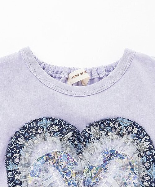 sense of wonder（センスオブワンダー）の「リバティフリルハート袖なしTシャツ（Tシャツ/カットソー・キッズ・レッド/オフホワイト/ピンク/ラベンダー・130cm/110cm/120cm/80ｃｍ/90cm/100cm）」の6枚目の写真