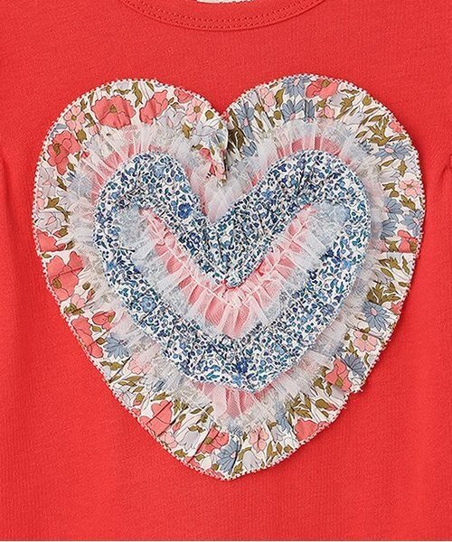 sense of wonder（センスオブワンダー）の「リバティフリルハート袖なしTシャツ（Tシャツ/カットソー・キッズ・レッド/オフホワイト/ピンク/ラベンダー・130cm/110cm/120cm/80ｃｍ/90cm/100cm）」の8枚目の写真