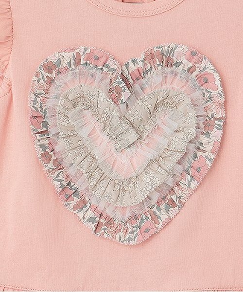 sense of wonder（センスオブワンダー）の「リバティフリルハート袖なしTシャツ（Tシャツ/カットソー・キッズ・レッド/オフホワイト/ピンク/ラベンダー・130cm/110cm/120cm/80ｃｍ/90cm/100cm）」の9枚目の写真