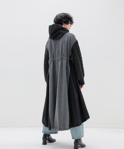 STUMBLY(スタンブリー)の「STUMBLY / CPO/mods combination CT(CPOモッズコンビネーションコート 535-1252906)(モッズコート・レディース・チャコールグレー/カーキ・36)」の4枚目の写真
