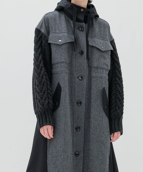 STUMBLY(スタンブリー)の「STUMBLY / CPO/mods combination CT(CPOモッズコンビネーションコート 535-1252906)(モッズコート・レディース・チャコールグレー/カーキ・36)」の7枚目の写真