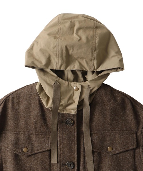 STUMBLY(スタンブリー)の「STUMBLY / CPO/mods combination CT(CPOモッズコンビネーションコート 535-1252906)(モッズコート・レディース・チャコールグレー/カーキ・36)」の10枚目の写真