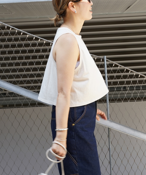 Deuxieme Classe(ドゥーズィエムクラス)の「【CELERI/セルリ】CROPPED タンクトップ(タンクトップ・レディース・ホワイト/ブラック/カーキ/アイボリー・FREE)」の18枚目の写真