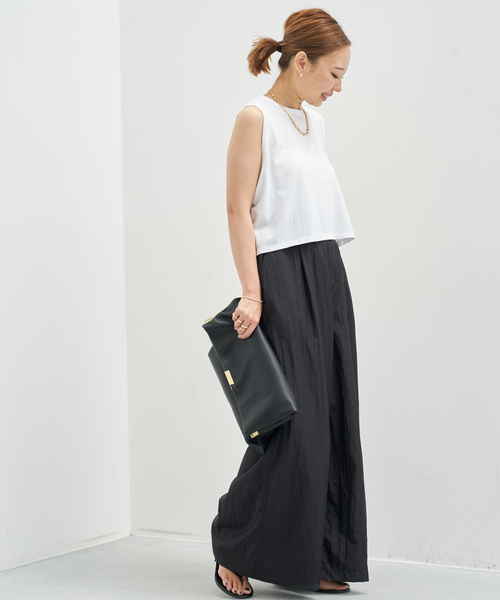 Deuxieme Classe セルリ CROPPED タンクトップ　ブラック CELERI/セルリ】CROPPED タンクトップ（タンクトップ