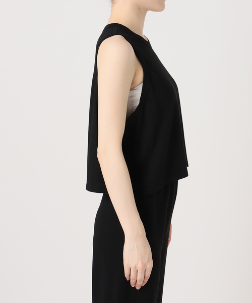 Deuxieme Classe セルリ CROPPED タンクトップ　ブラック CELERI/セルリ】CROPPED タンクトップ（タンクトップ