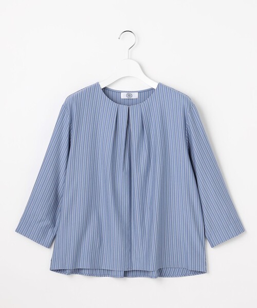 J.PRESS(ジェイプレス)の「ストライプジャージー バックペプラム カットソー(Tシャツ/カットソー・レディース・ダルブルー系1/ベージュ系1・LARGE/MEDIUM)」の9枚目の写真