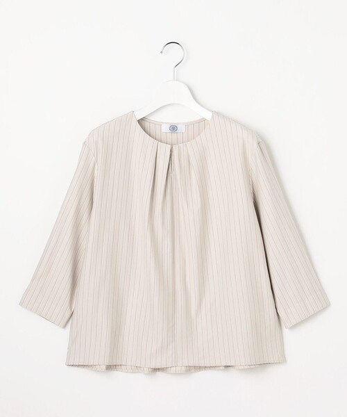 J.PRESS(ジェイプレス)の「ストライプジャージー バックペプラム カットソー(Tシャツ/カットソー・レディース・ダルブルー系1/ベージュ系1・LARGE/MEDIUM)」の10枚目の写真