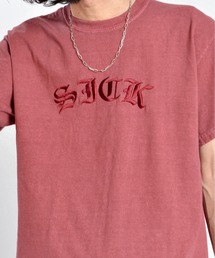 【MODISH GAZE】ピグメントSICK刺繍Tシャツ 半袖