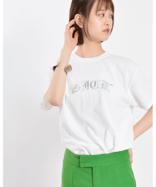 MODISH GAZE（モディシュガゼ）の「【MODISH GAZE】ピグメントSICK刺繍Tシャツ 半袖（Tシャツ/カットソー・メンズ・オリーブ/スミクロ/ホワイト/バーガンディー・X-LARGE/MEDIUM/LARGE）」の5枚目の写真