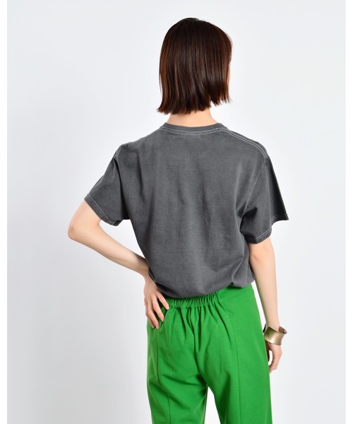 MODISH GAZE（モディシュガゼ）の「【MODISH GAZE】ピグメントSICK刺繍Tシャツ 半袖（Tシャツ/カットソー・メンズ・オリーブ/スミクロ/ホワイト/バーガンディー・X-LARGE/MEDIUM/LARGE）」の17枚目の写真