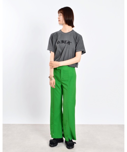 MODISH GAZE（モディシュガゼ）の「【MODISH GAZE】ピグメントSICK刺繍Tシャツ 半袖（Tシャツ/カットソー・メンズ・オリーブ/スミクロ/ホワイト/バーガンディー・X-LARGE/MEDIUM/LARGE）」の19枚目の写真