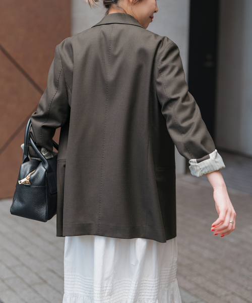 Spick & Span（スピックアンドスパン）の「ウールブレンドダブルブレストジャケット（テーラードジャケット・レディース・チャコールグレー/ブラウン/ネイビー・34/36/38/40）」の10枚目の写真