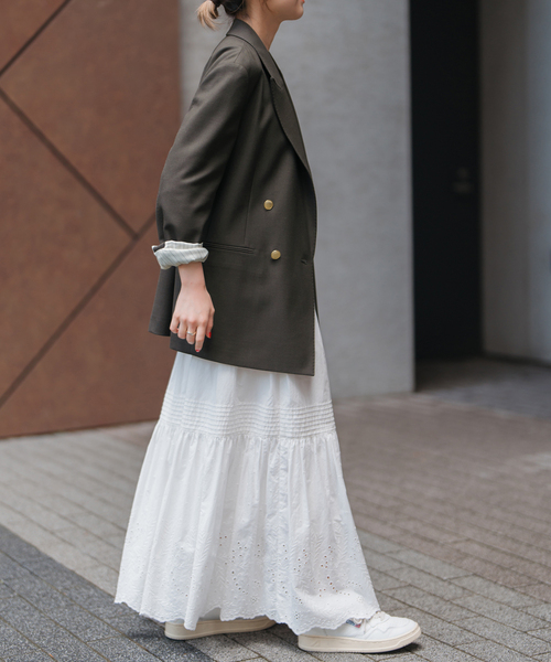 Spick & Span（スピックアンドスパン）の「ウールブレンドダブルブレストジャケット（テーラードジャケット・レディース・チャコールグレー/ブラウン/ネイビー・34/36/38/40）」の11枚目の写真