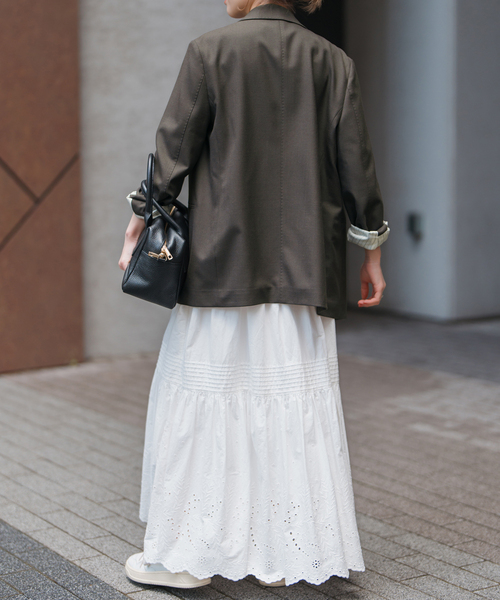 Spick & Span（スピックアンドスパン）の「ウールブレンドダブルブレストジャケット（テーラードジャケット・レディース・チャコールグレー/ブラウン/ネイビー・34/36/38/40）」の12枚目の写真