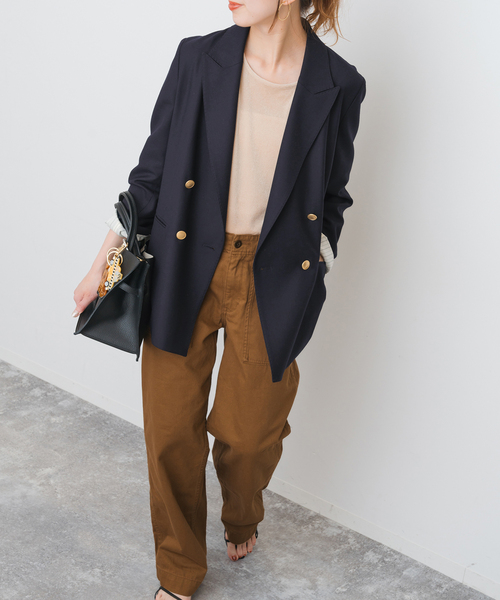 Spick & Span（スピックアンドスパン）の「ウールブレンドダブルブレストジャケット（テーラードジャケット・レディース・チャコールグレー/ブラウン/ネイビー・34/36/38/40）」の20枚目の写真