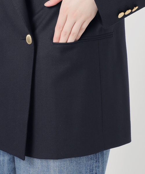 セール】ウールブレンドダブルブレストジャケット（テーラード