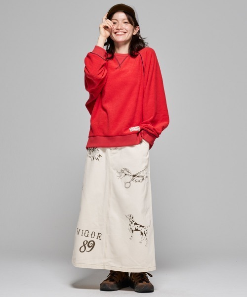 KRIFF MAYER Lady's Collection（クリフメイヤーレディースコレクション）の「【綿100%】レタリングスカート（スカート・レディース・カーキ/アイボリー/チャコール/ダークブラウン/キャメル・LARGE/MEDIUM）」の10枚目の写真