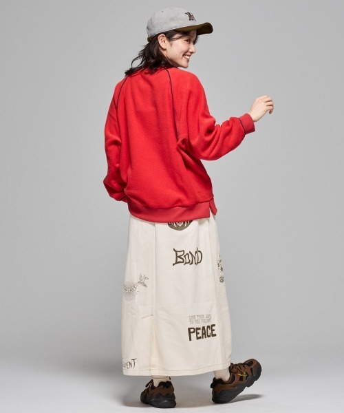 KRIFF MAYER Lady's Collection（クリフメイヤーレディースコレクション）の「【綿100%】レタリングスカート（スカート・レディース・カーキ/アイボリー/チャコール/ダークブラウン/キャメル・LARGE/MEDIUM）」の11枚目の写真