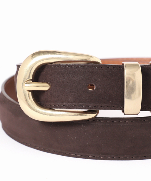 MAISON BOINET】25 mm belt in nubuck leather lined cr：ベルト