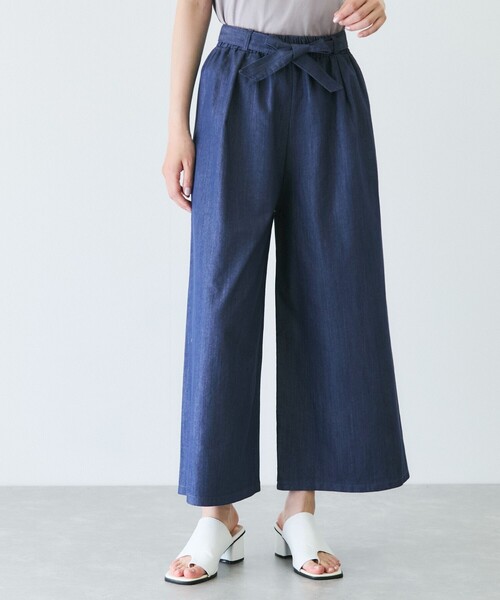 Jayro(ジャイロ)の「スラブデニムクロプトワイドパンツ(その他パンツ・レディース・ネイビー/ダークブラウン/チャコールグレー/ブラック・M)」の4枚目の写真
