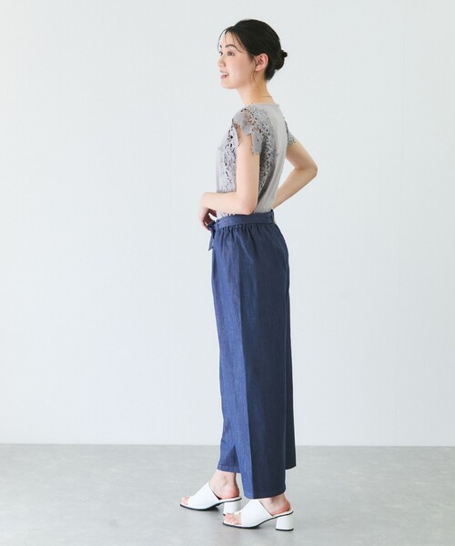 Jayro(ジャイロ)の「スラブデニムクロプトワイドパンツ(その他パンツ・レディース・ネイビー/ダークブラウン/チャコールグレー/ブラック・M)」の6枚目の写真