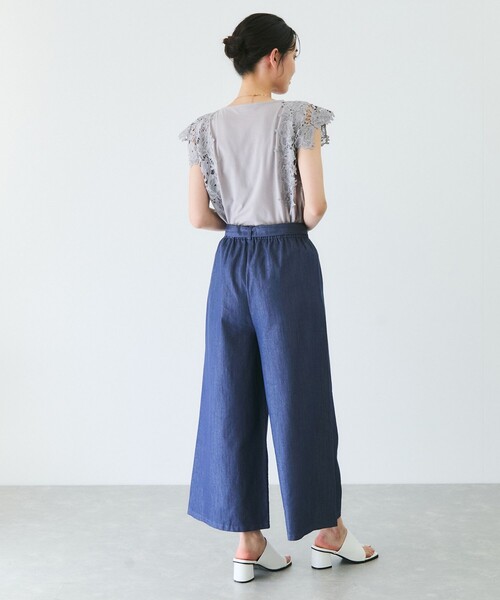 Jayro(ジャイロ)の「スラブデニムクロプトワイドパンツ(その他パンツ・レディース・ネイビー/ダークブラウン/チャコールグレー/ブラック・M)」の7枚目の写真