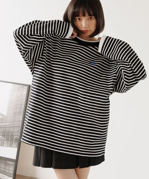 PBLIM(ページボーイリム)の「《UNISEX》レイヤードルーズロンT(Tシャツ/カットソー・レディース・グリーン系その他/ブラック系その他/ブラウン/チャコールグレー・FREE)」の5枚目の写真