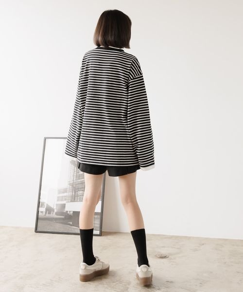 PBLIM(ページボーイリム)の「《UNISEX》レイヤードルーズロンT(Tシャツ/カットソー・レディース・グリーン系その他/ブラック系その他/ブラウン/チャコールグレー・FREE)」の9枚目の写真