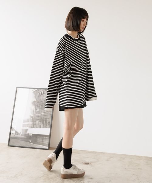 PBLIM(ページボーイリム)の「《UNISEX》レイヤードルーズロンT(Tシャツ/カットソー・レディース・グリーン系その他/ブラック系その他/ブラウン/チャコールグレー・FREE)」の10枚目の写真