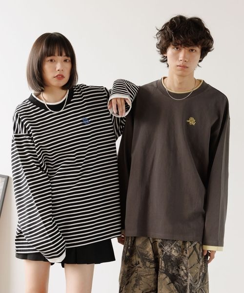 PBLIM(ページボーイリム)の「《UNISEX》レイヤードルーズロンT(Tシャツ/カットソー・レディース・グリーン系その他/ブラック系その他/ブラウン/チャコールグレー・FREE)」の11枚目の写真