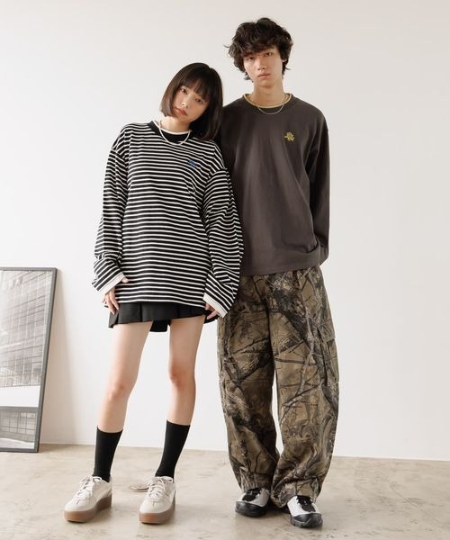 PBLIM(ページボーイリム)の「《UNISEX》レイヤードルーズロンT(Tシャツ/カットソー・レディース・グリーン系その他/ブラック系その他/ブラウン/チャコールグレー・FREE)」の13枚目の写真