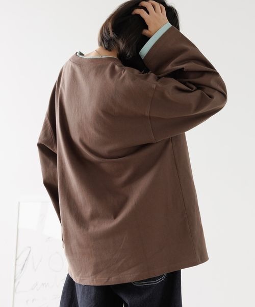 PBLIM(ページボーイリム)の「《UNISEX》レイヤードルーズロンT(Tシャツ/カットソー・レディース・グリーン系その他/ブラック系その他/ブラウン/チャコールグレー・FREE)」の15枚目の写真