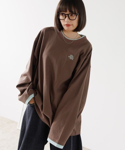PBLIM(ページボーイリム)の「《UNISEX》レイヤードルーズロンT(Tシャツ/カットソー・レディース・グリーン系その他/ブラック系その他/ブラウン/チャコールグレー・FREE)」の16枚目の写真