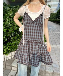 PHILLY（フィリー）の「《2way》フリル切替チェックキャミワンピース（ワンピース）」