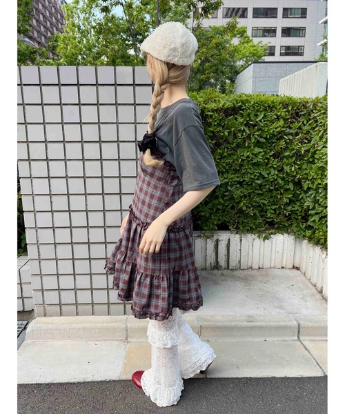 WC(ダブル シー)の「《2way》フリル切替チェックキャミワンピース(ワンピース・レディース・ワインレッド/ブラウン/ブラック・FREE)」の18枚目の写真