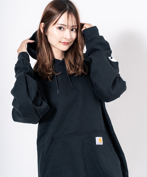 Carhartt(カーハート)の「【CARHARTT】プルオーバーパーカー 裏起毛 大きめ(パーカー・レディース・ブラック/グレー/チャコールグレー/ネイビー/ブラウン・XL/L/S/M)」の6枚目の写真