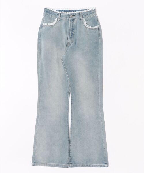 apres jour（アプレジュール）の「バック刺繍レースフレアデニムパンツ（デニムパンツ・レディース・インディゴブルー/ライトブルー/ブラック・SMALL/MEDIUM/X-LARGE/LARGE）」の20枚目の写真