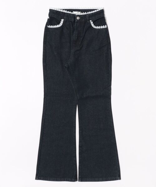 apres jour（アプレジュール）の「バック刺繍レースフレアデニムパンツ（デニムパンツ・レディース・インディゴブルー/ライトブルー/ブラック・SMALL/MEDIUM/X-LARGE/LARGE）」の21枚目の写真