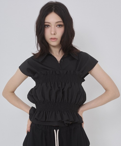 ENVYM(アンビー)の「ブロードシャーリングビスチェノースリブラウス(シャツ/ブラウス・レディース・ブルー/ブラック/ホワイト・FREE)」の19枚目の写真