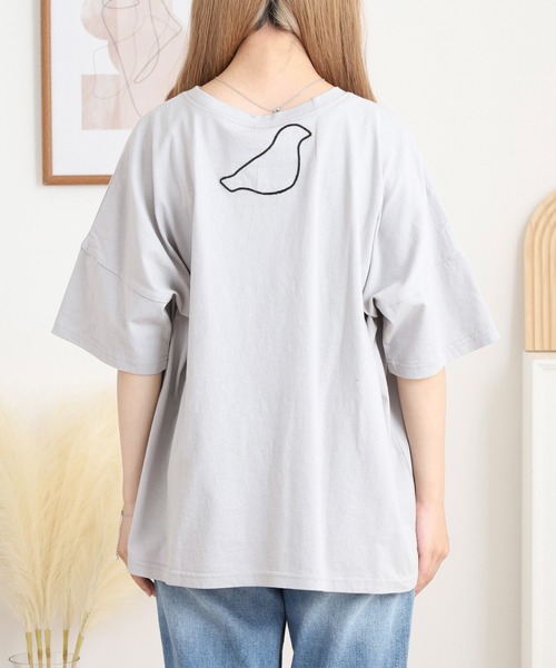 Emago（イマゴ）の「EMAGO ポケット付きプリントＴ（Tシャツ/カットソー・レディース・ライトグレー/ホワイト/ブラック・FREE）」の6枚目の写真