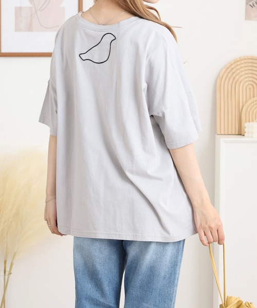 Emago（イマゴ）の「EMAGO ポケット付きプリントＴ（Tシャツ/カットソー・レディース・ライトグレー/ホワイト/ブラック・FREE）」の12枚目の写真