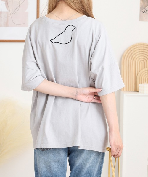 Emago（イマゴ）の「EMAGO ポケット付きプリントＴ（Tシャツ/カットソー・レディース・ライトグレー/ホワイト/ブラック・FREE）」の13枚目の写真